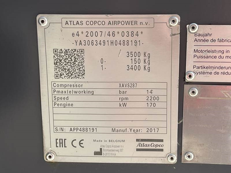 Atlas-Copco XAVS 287 - Mobilní kompresor: obrázek 5 Atlas-Copco XAVS 287 - Mobilní kompresor: obrázek 5