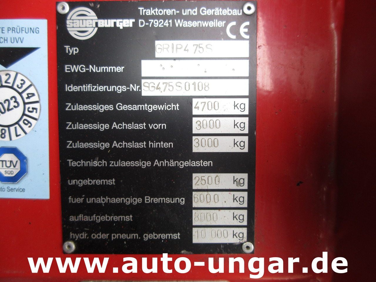 Příkopová sekačka Sauerburger Grip 4 - 75 Standard Hangschlepper Bergtraktot Aebi TT Reform Metrac: obrázek 22