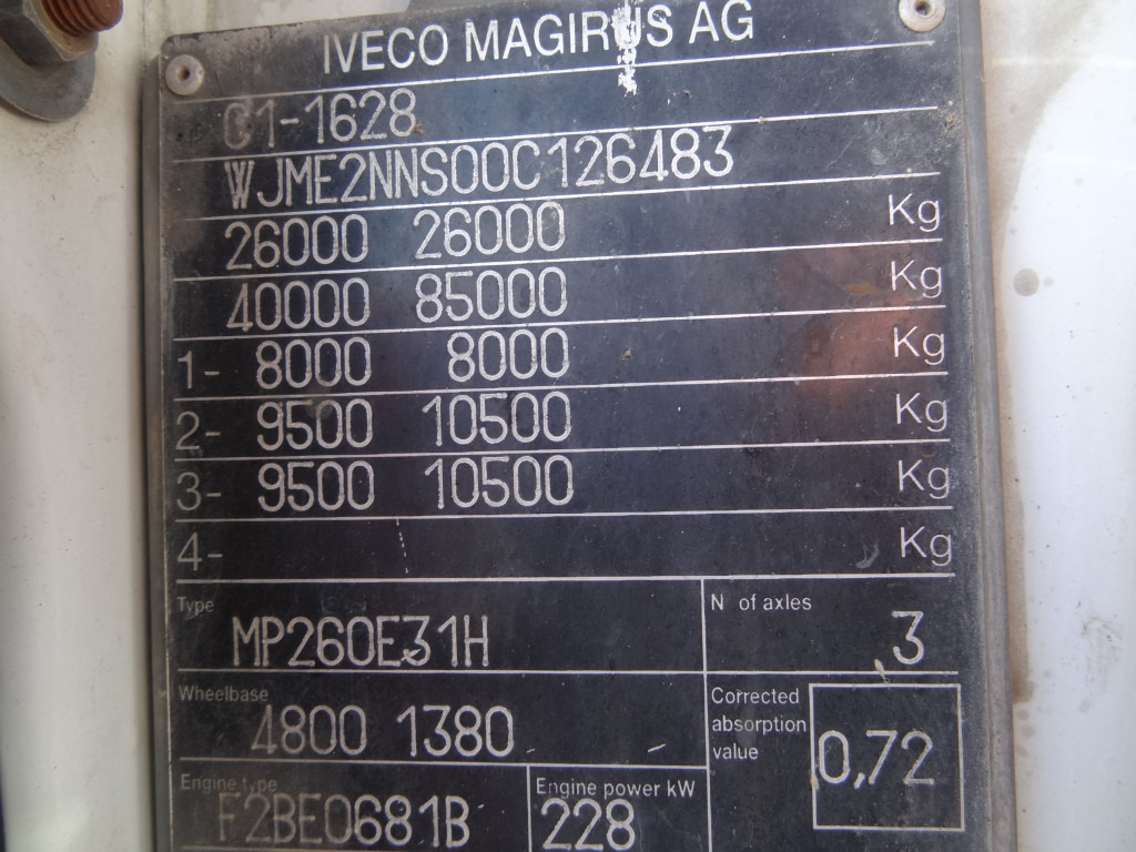 Iveco EuroTrakker 260E31 6X4 Palfinger 36002 - Nákladní automobil valníkový/ Plošinový, Auto s hydraulickou rukou: obrázek 3 Iveco EuroTrakker 260E31 6X4 Palfinger 36002 - Nákladní automobil valníkový/ Plošinový, Auto s hydraulickou rukou: obrázek 3