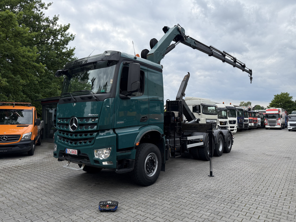 Hákový nosič kontejnerů, Auto s hydraulickou rukou Mercedes-Benz Arocs 3251 8X4 Haken mit Kran HMF 2620 K5: obrázek 13