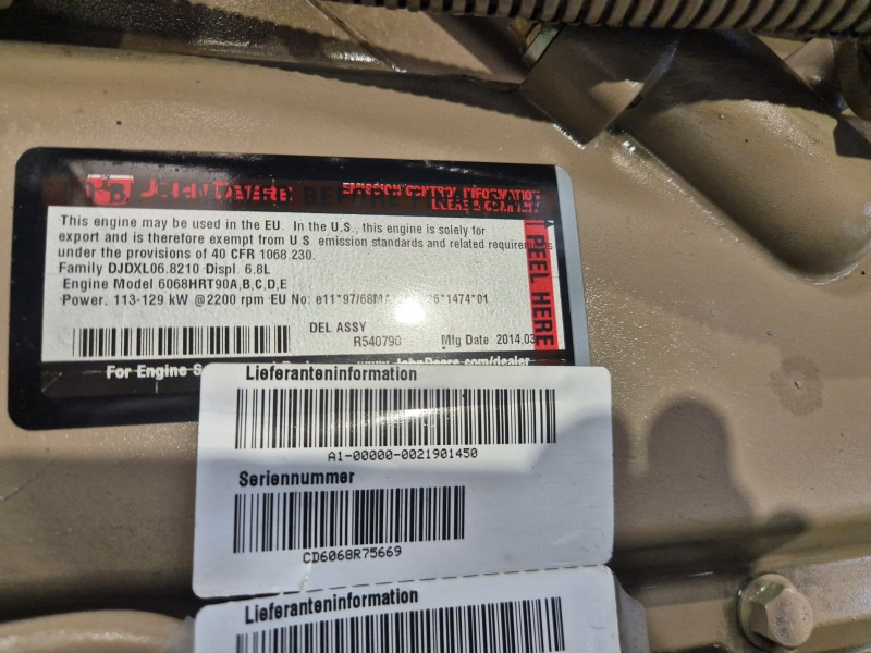 John Deere 6068HRT90 Engine (Agri) - Motor pro Zemědělská technika: obrázek 2 John Deere 6068HRT90 Engine (Agri) - Motor pro Zemědělská technika: obrázek 2