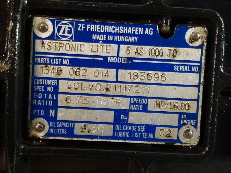 Převodovka ZF 6AS1000TO Volvo Spec Gearbox: obrázek 9