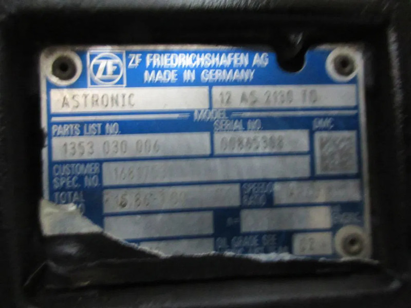 DAF XF106 1681753 / 1817063 / 1681741 TRANSMISSIE 12 AS 2130 TD EURO 5 - Převodovka pro Nákladní auto: obrázek 5 DAF XF106 1681753 / 1817063 / 1681741 TRANSMISSIE 12 AS 2130 TD EURO 5 - Převodovka pro Nákladní auto: obrázek 5