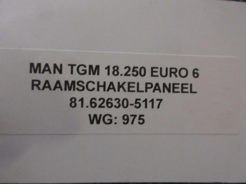 MAN 81.62630-5117 RAAMMODULEN LINKS MAN TGM 18.250 EURO 6 MODEL 2024 - Elektrický systém pro Nákladní auto: obrázek 5 MAN 81.62630-5117 RAAMMODULEN LINKS MAN TGM 18.250 EURO 6 MODEL 2024 - Elektrický systém pro Nákladní auto: obrázek 5