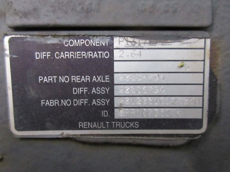 Renault 22836794/TYPE SPR10235334 RATIO 2,64 RENAULT PRIMUIM 460 DXI - Diferenciál pro Nákladní auto: obrázek 5 Renault 22836794/TYPE SPR10235334 RATIO 2,64 RENAULT PRIMUIM 460 DXI - Diferenciál pro Nákladní auto: obrázek 5