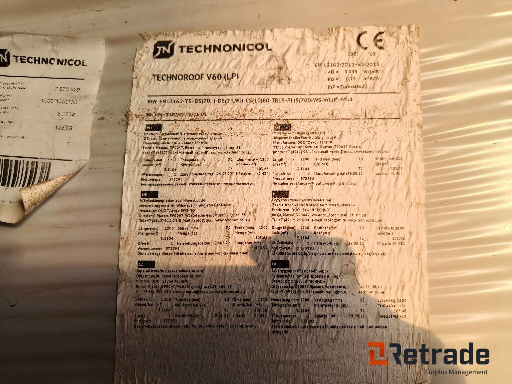 Tak isoalsjon 310m2, Techonicol Technoroof V60 - Nástroj/ Vybavení: obrázek 2 Tak isoalsjon 310m2, Techonicol Technoroof V60 - Nástroj/ Vybavení: obrázek 2
