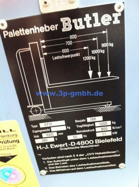 Evert Butler 1200 pallet jack - Paletový vozík: obrázek 3 Evert Butler 1200 pallet jack - Paletový vozík: obrázek 3