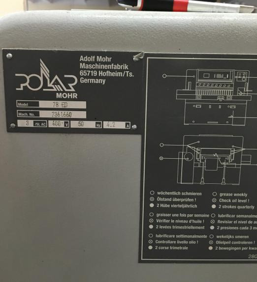 Polar Mohr 78 ED high speed cutter - Stroj na řezání papíru: obrázek 2 Polar Mohr 78 ED high speed cutter - Stroj na řezání papíru: obrázek 2