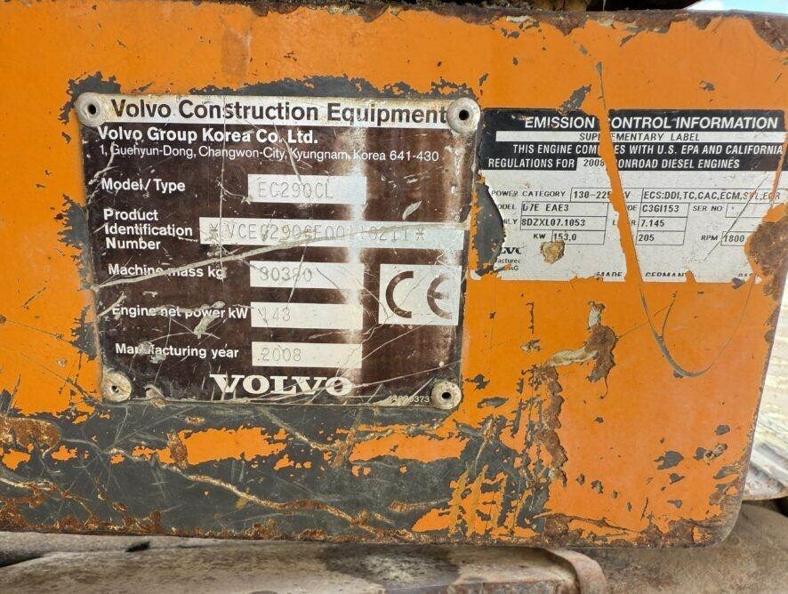 Volvo EC290CL - Pásové rýpadlo: obrázek 5 Volvo EC290CL - Pásové rýpadlo: obrázek 5