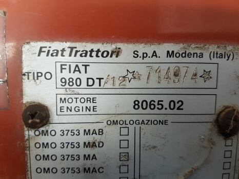 Fiat 980, Fiat 980dt, 680, 680dt, 880dt Instrument Panel 000000 - Kabina a interiér pro Traktor: obrázek 3 Fiat 980, Fiat 980dt, 680, 680dt, 880dt Instrument Panel 000000 - Kabina a interiér pro Traktor: obrázek 3
