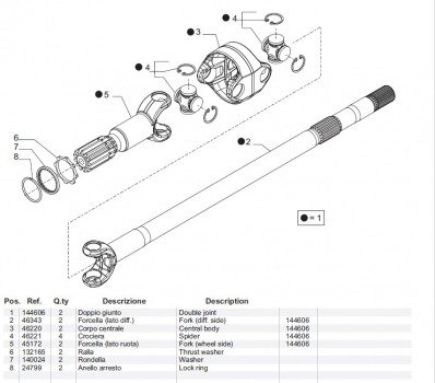 Kramer Kt407 Claas Scorpion 7035 Front Axle Drive Shaft Short Fork, Yoke 26.25, 434273, 45172, 46220 - Přední náprava: obrázek 1 Kramer Kt407 Claas Scorpion 7035 Front Axle Drive Shaft Short Fork, Yoke 26.25, 434273, 45172, 46220 - Přední náprava: obrázek 1