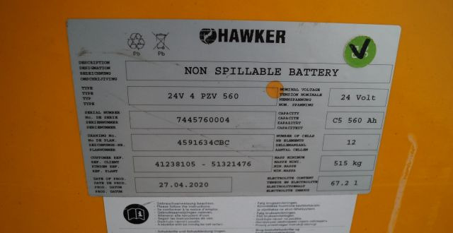 Hawker unknown | Battery 24V560Ah 4PZV560 year 2020 weight 515 kg Battery 24V560Ah 4PZV560 year 2020 weight 515 kg - Akumulátor pro Manipulační technika: obrázek 3 Hawker unknown | Battery 24V560Ah 4PZV560 year 2020 weight 515 kg Battery 24V560Ah 4PZV560 year 2020 weight 515 kg - Akumulátor pro Manipulační technika: obrázek 3