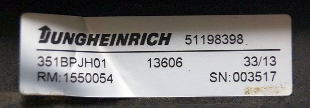 Jungheinrich 51198398 | Brake pedal 351BPJH01 13606 RM: 1550054 sn. 003517 - Elektrický systém pro Manipulační technika: obrázek 4 Jungheinrich 51198398 | Brake pedal 351BPJH01 13606 RM: 1550054 sn. 003517 - Elektrický systém pro Manipulační technika: obrázek 4