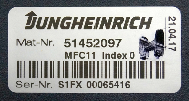 Jungheinrich 51452097 | MFC11 Index O hydraulic from ETV214 year 2017 sn. S1FX00 - Řídicí blok pro Manipulační technika: obrázek 4 Jungheinrich 51452097 | MFC11 Index O hydraulic from ETV214 year 2017 sn. S1FX00 - Řídicí blok pro Manipulační technika: obrázek 4