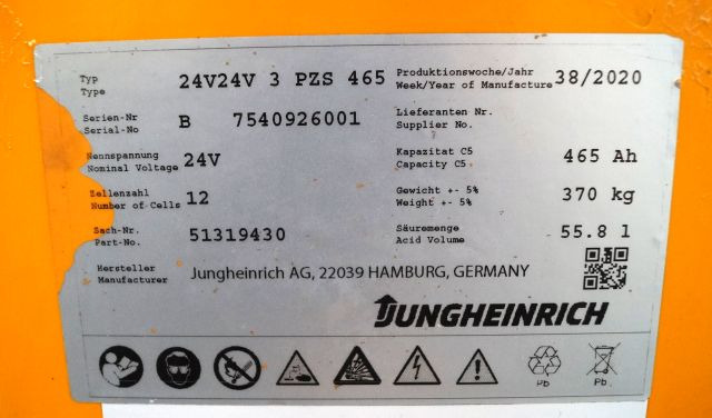 Jungheinrich unknown | Battery 24V465Ah 24 3PZS465 year 21/2020 370 kg dimension Battery 24V465Ah 24 3PZS465 year 21/2020 370 kg dimensions 78,5x21x79cm sn. 7540926001 - Akumulátor pro Manipulační technika: obrázek 3 Jungheinrich unknown | Battery 24V465Ah 24 3PZS465 year 21/2020 370 kg dimension Battery 24V465Ah 24 3PZS465 year 21/2020 370 kg dimensions 78,5x21x79cm sn. 7540926001 - Akumulátor pro Manipulační technika: obrázek 3