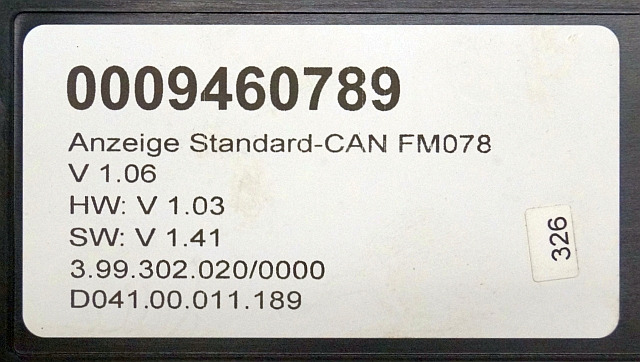 Still 0009460789 | Display Standard Can FM078 V1.06 HW V1.03 SW V1,41 399302020/ - Palubní deska pro Manipulační technika: obrázek 4 Still 0009460789 | Display Standard Can FM078 V1.06 HW V1.03 SW V1,41 399302020/ - Palubní deska pro Manipulační technika: obrázek 4