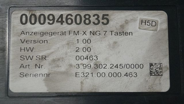 Still 433054 | Display v1,00 hw v2,00 sw sr 463 0009460835 399302245/0000 for F - Palubní deska pro Manipulační technika: obrázek 3 Still 433054 | Display v1,00 hw v2,00 sw sr 463 0009460835 399302245/0000 for F - Palubní deska pro Manipulační technika: obrázek 3