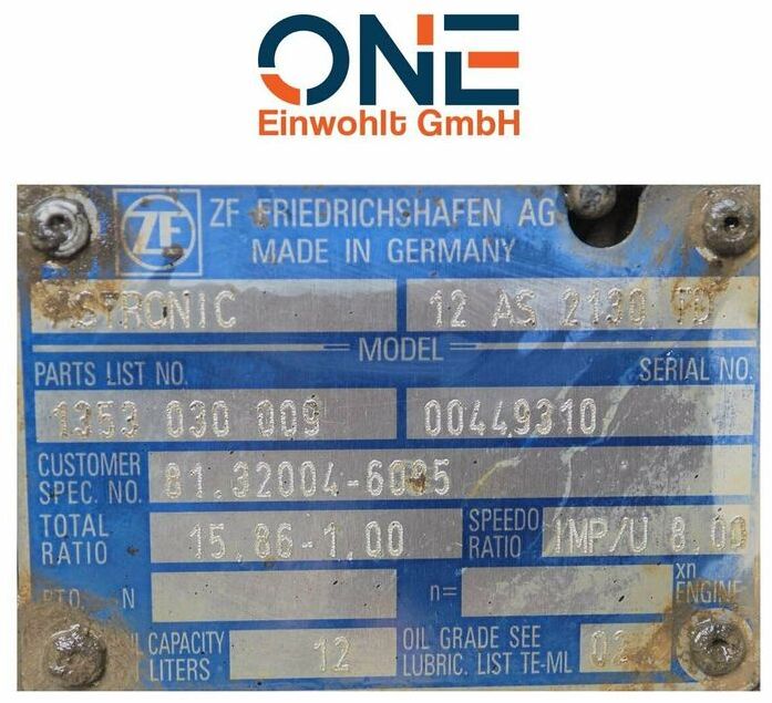 Getriebe MAN TGA, TGS, ZF 12AS 2130TD, 12AS2130DD - Převodovka pro Nákladní auto: obrázek 3 Getriebe MAN TGA, TGS, ZF 12AS 2130TD, 12AS2130DD - Převodovka pro Nákladní auto: obrázek 3