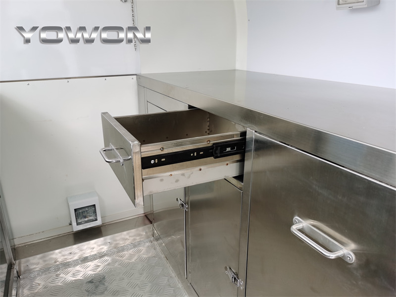 Nový Prodejní přívěs pro dopravu potravin YOWON Fully customized food vending cart mobile street fast food trailer: obrázek 17