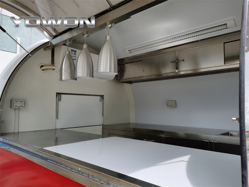 Nový Prodejní přívěs pro dopravu potravin YOWON Fully customized food vending cart mobile street fast food trailer: obrázek 12
