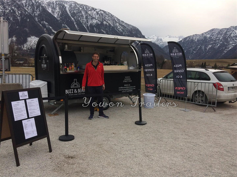 YOWON small fiberglass food vending trailer hot dog cart for Europe - Prodejní přívěs: obrázek 2 YOWON small fiberglass food vending trailer hot dog cart for Europe - Prodejní přívěs: obrázek 2