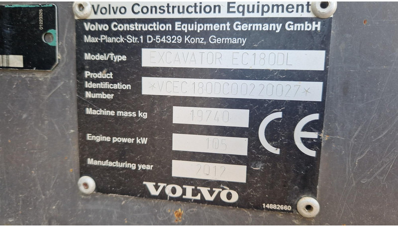 Volvo EC180DL - Pásové rýpadlo: obrázek 5 Volvo EC180DL - Pásové rýpadlo: obrázek 5