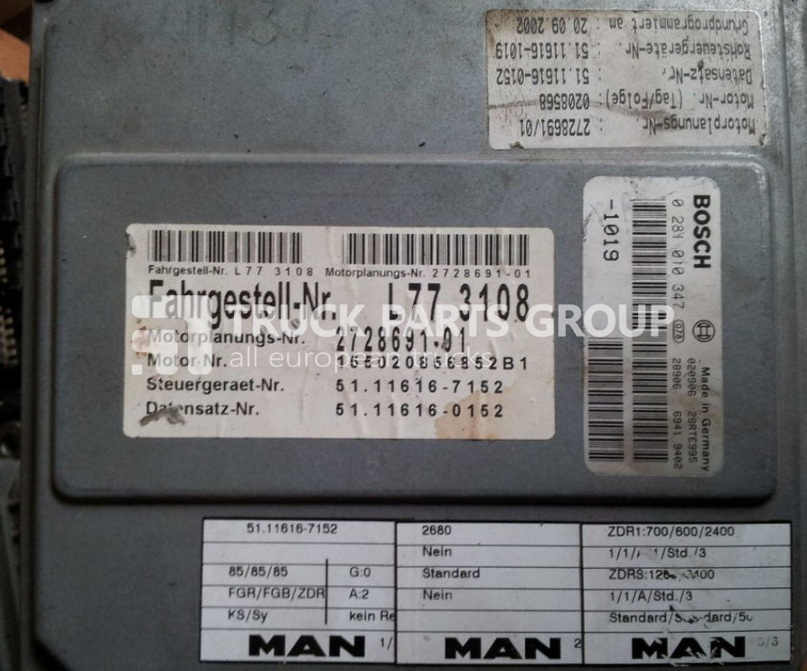 MAN ECU EDC, engine control unit 4 series , L2000, 51116167173, 5111 control unit - Řídicí blok pro Nákladní auto: obrázek 1 MAN ECU EDC, engine control unit 4 series , L2000, 51116167173, 5111 control unit - Řídicí blok pro Nákladní auto: obrázek 1