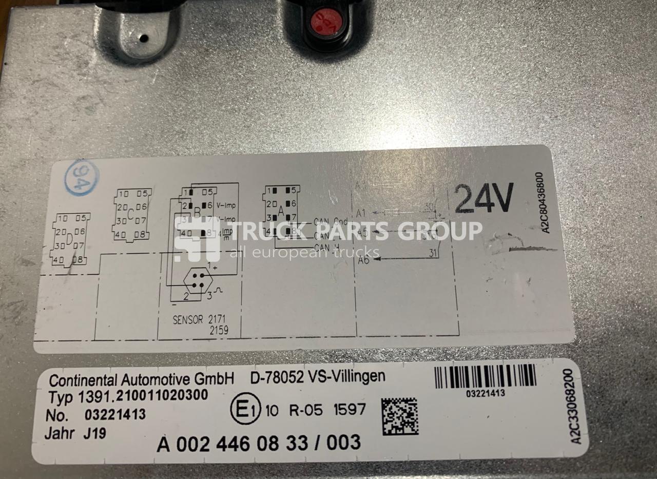 Mercedes Benz Tachograph, Tacho, TSU unit, 0004466833, 002446033, 125 KM/h, 03221413, type 1391, Continental Automotive GmbH, Battery-buffered Real Time Clock (RTC), Captive Testing and programming pl - Tachograf pro Nákladní auto: obrázek 2 Mercedes Benz Tachograph, Tacho, TSU unit, 0004466833, 002446033, 125 KM/h, 03221413, type 1391, Continental Automotive GmbH, Battery-buffered Real Time Clock (RTC), Captive Testing and programming pl - Tachograf pro Nákladní auto: obrázek 2
