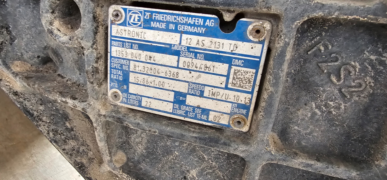 MAN MAN TGX / TGS EURO6 emission gearbox, transmission with intarder3, retarder unit 12AS2131IT, 6093060056, 1353040044, 81320046368, 81320046388, 81320046265, 81320049368, 81307169111, 81307166111, 81322 - Náhradní díly: obrázek 4 MAN MAN TGX / TGS EURO6 emission gearbox, transmission with intarder3, retarder unit 12AS2131IT, 6093060056, 1353040044, 81320046368, 81320046388, 81320046265, 81320049368, 81307169111, 81307166111, 81322 - Náhradní díly: obrázek 4