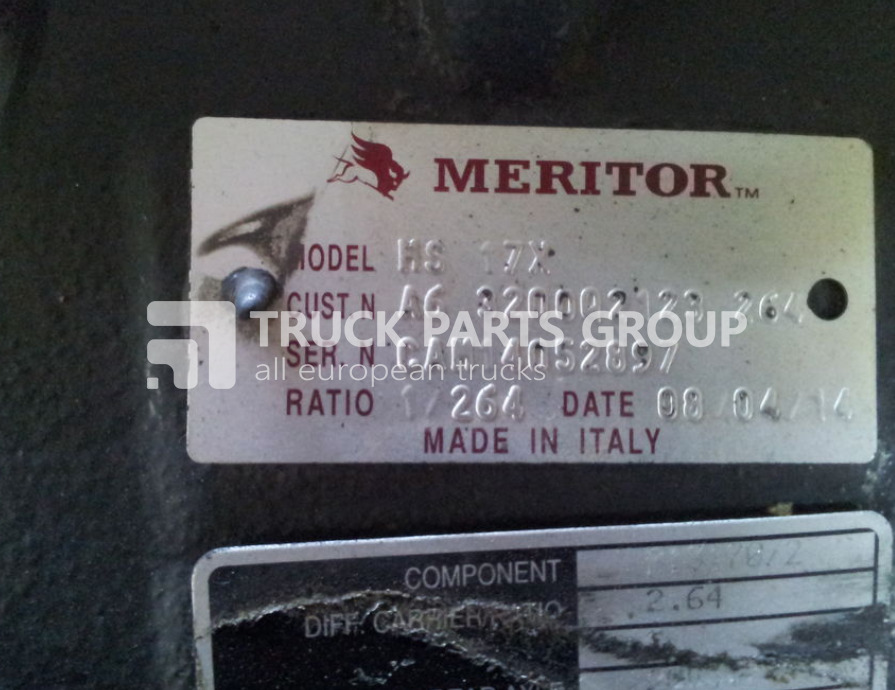RENAULT MERITOR RSS1344C, ratio 2.64; 2.85; 3.08, MERITOR RSS1344C, MS17 differential - Diferenciál pro Nákladní auto: obrázek 1 RENAULT MERITOR RSS1344C, ratio 2.64; 2.85; 3.08, MERITOR RSS1344C, MS17 differential - Diferenciál pro Nákladní auto: obrázek 1