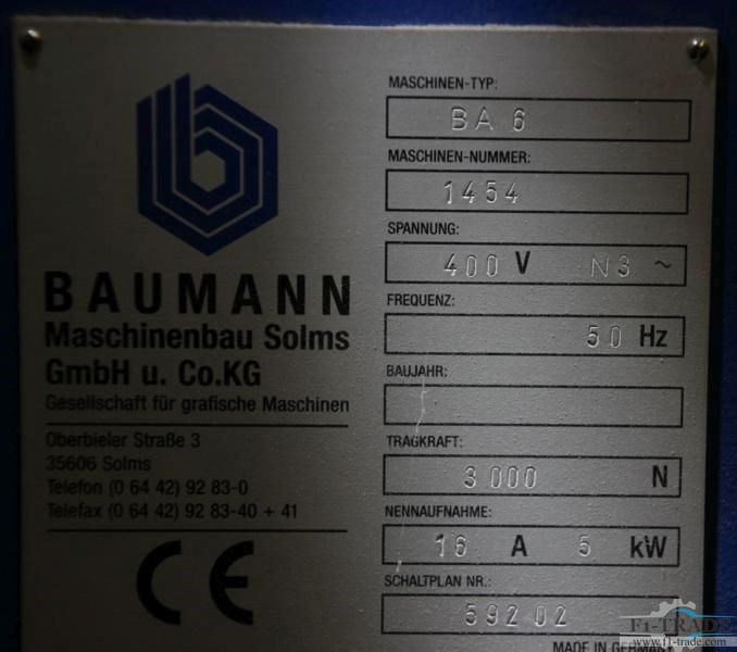Baumann BA 6 - Tiskařský stroj: obrázek 2 Baumann BA 6 - Tiskařský stroj: obrázek 2