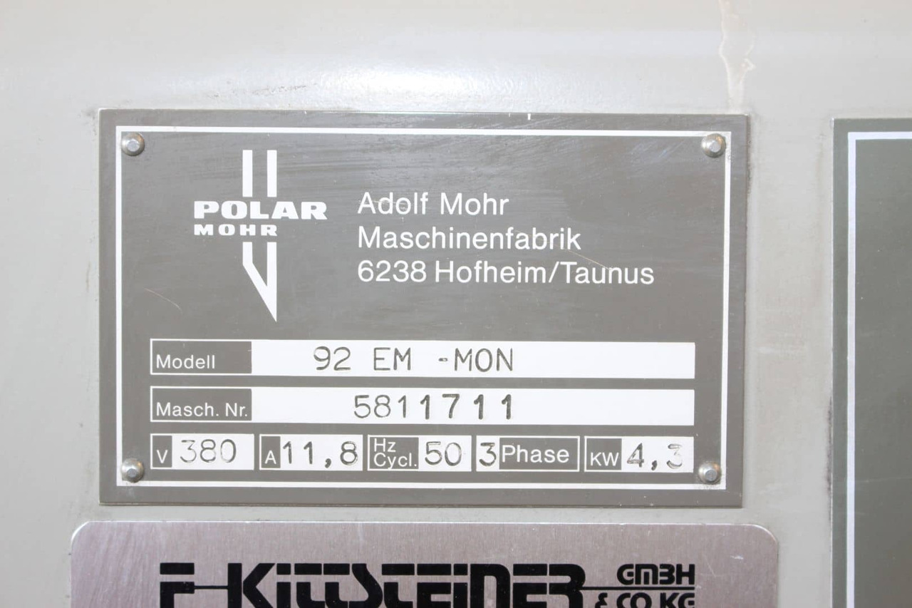 Polar 92 EM-MON - Stroj na řezání papíru: obrázek 3 Polar 92 EM-MON - Stroj na řezání papíru: obrázek 3