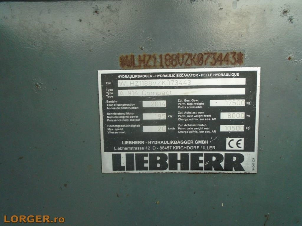 Kolesové rýpadlo Liebherr A 914 Compact: obrázek 13