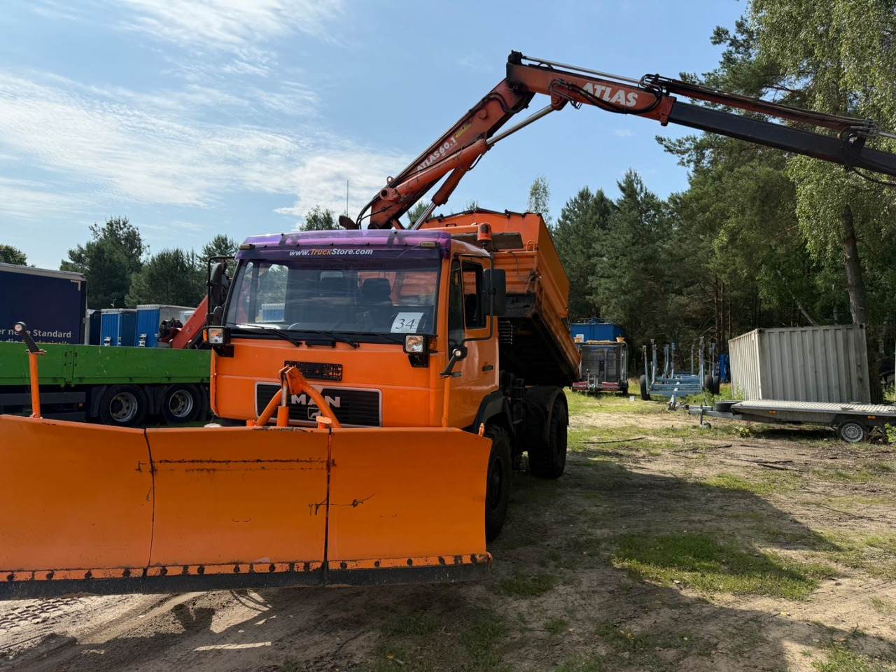 MAN 10.224 Atlas Kran Salzstreuer 4X4 - Sklápěč, Auto s hydraulickou rukou: obrázek 1 MAN 10.224 Atlas Kran Salzstreuer 4X4 - Sklápěč, Auto s hydraulickou rukou: obrázek 1