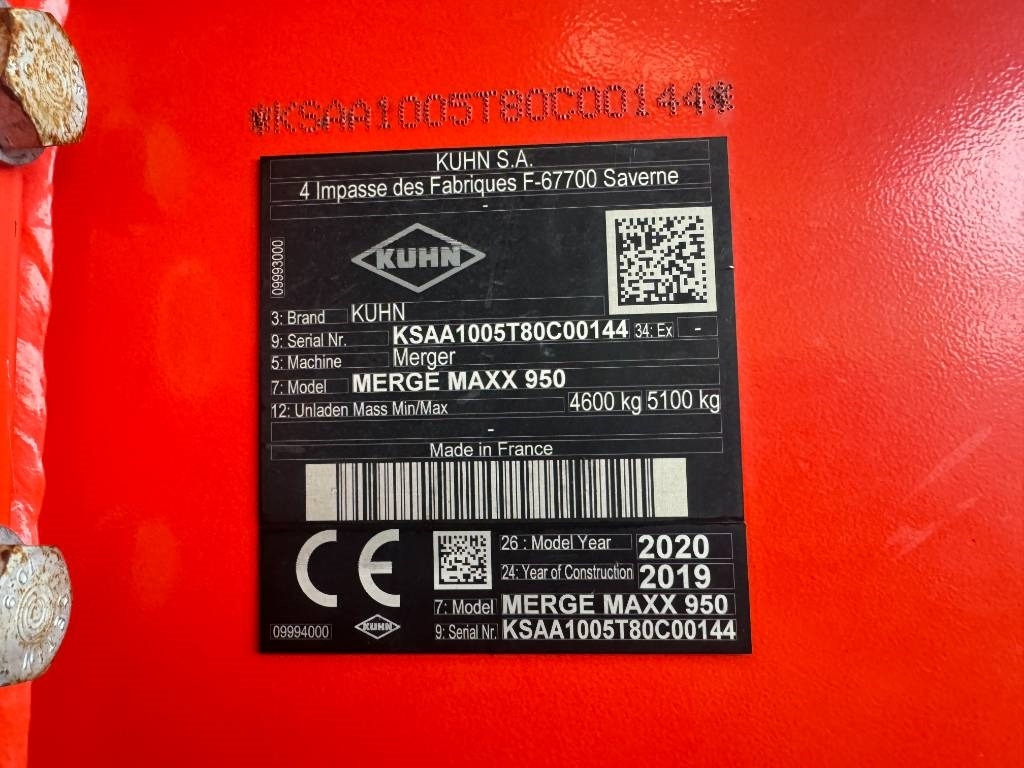 Kuhn Merge Maxx 950 - Obraceč/ Shrnovač: obrázek 5 Kuhn Merge Maxx 950 - Obraceč/ Shrnovač: obrázek 5