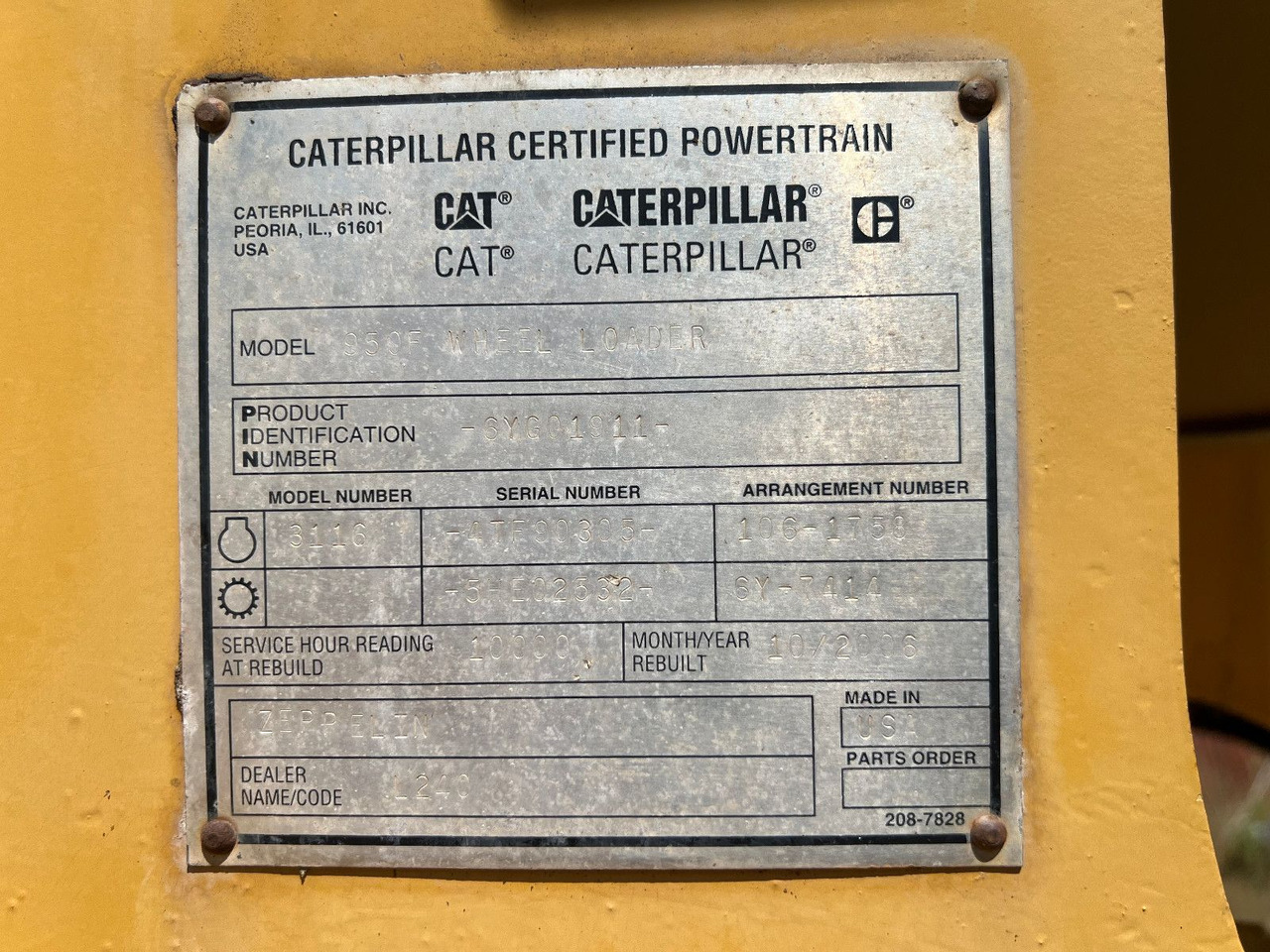 CAT 950 F - Kolový nakladač: obrázek 4 CAT 950 F - Kolový nakladač: obrázek 4