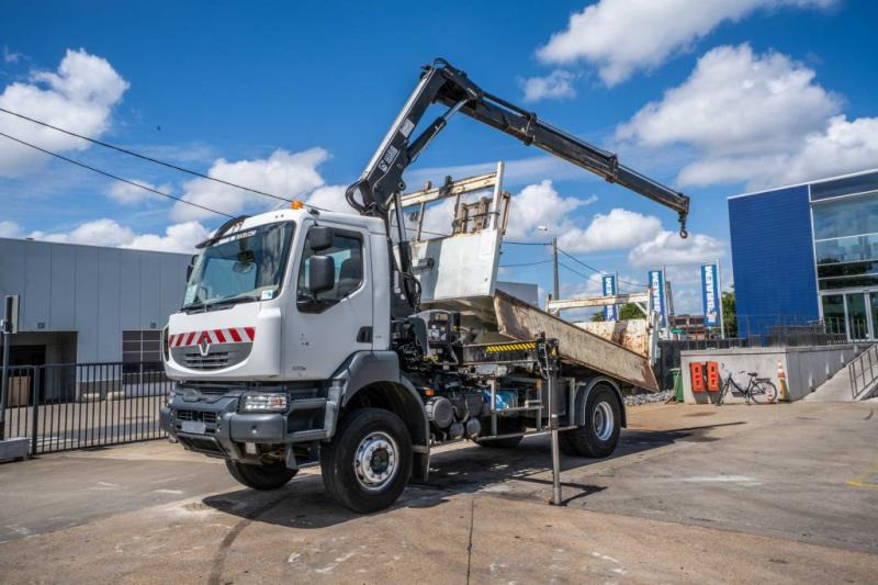 Renault KERAX 370 DXI + TRI BENNE+HIAB 16t/m + 2 EXT - Sklápěč, Auto s hydraulickou rukou: obrázek 1 Renault KERAX 370 DXI + TRI BENNE+HIAB 16t/m + 2 EXT - Sklápěč, Auto s hydraulickou rukou: obrázek 1