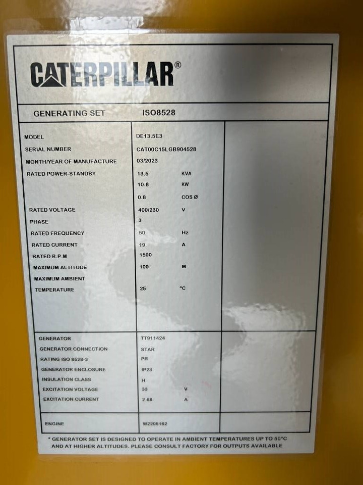 CAT DE13.5E3 - 13.5 kVA Generator - DPX-18001 - Elektrický generátor: obrázek 5 CAT DE13.5E3 - 13.5 kVA Generator - DPX-18001 - Elektrický generátor: obrázek 5