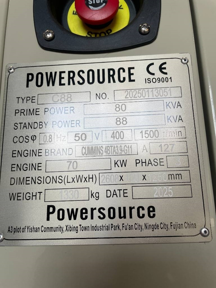 Nový Elektrický generátor Cummins 4BTA3.9-G11 - 88 kVA Generator - DPX-19834: obrázek 6 Nový Elektrický generátor Cummins 4BTA3.9-G11 - 88 kVA Generator - DPX-19834: obrázek 6