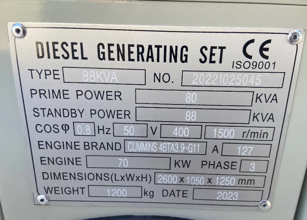 Cummins 4BTA3.9-G11 - 88 kVA Generator - DPX-19834 - Elektrický generátor: obrázek 5 Cummins 4BTA3.9-G11 - 88 kVA Generator - DPX-19834 - Elektrický generátor: obrázek 5