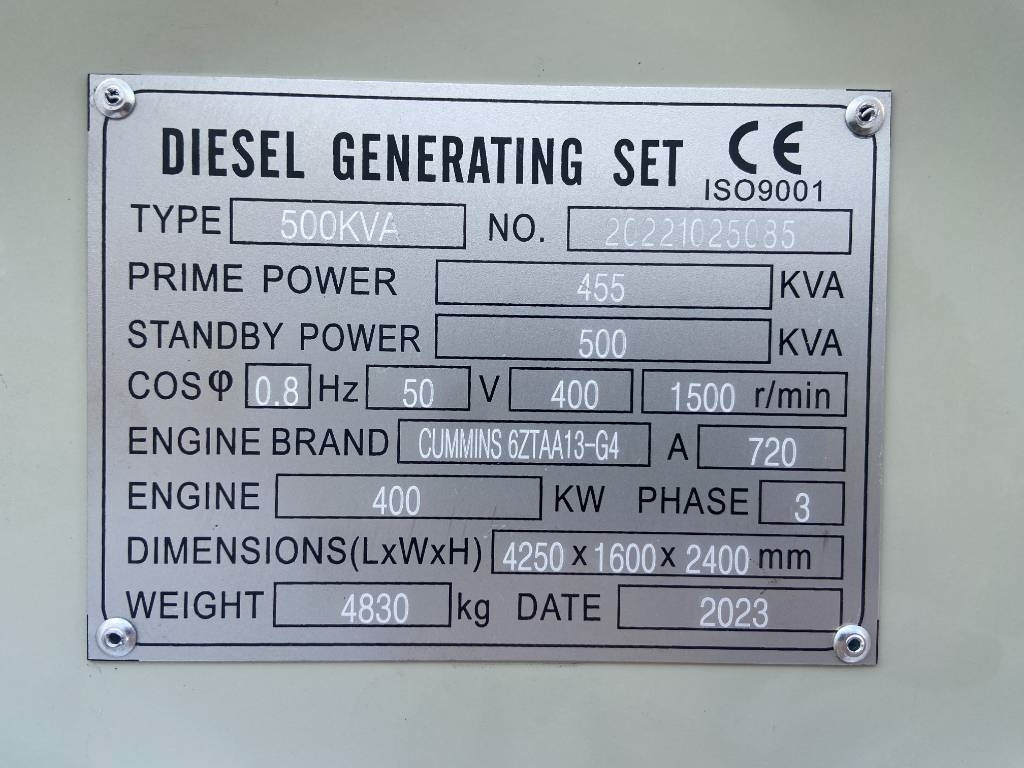 Cummins 6ZTAA13-G4 - 500 kVA Generator - DPX-19845 - Elektrický generátor: obrázek 4 Cummins 6ZTAA13-G4 - 500 kVA Generator - DPX-19845 - Elektrický generátor: obrázek 4