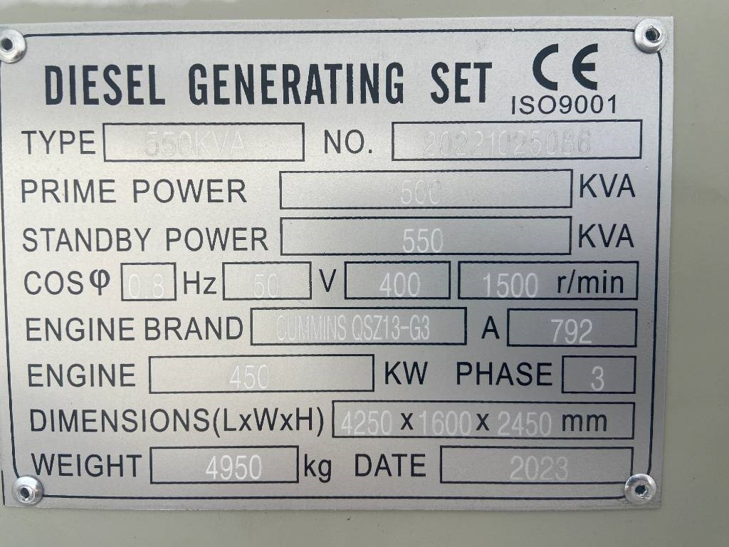 Cummins QSZ13-G13 - 550 kVA Generator - DPX-19846 - Elektrický generátor: obrázek 4 Cummins QSZ13-G13 - 550 kVA Generator - DPX-19846 - Elektrický generátor: obrázek 4