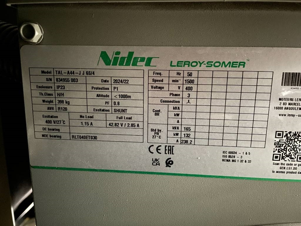 Elektrický generátor Perkins 1106A-70TA - 165 kVA Generator - DPX-12638: obrázek 16