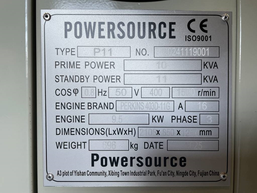 Perkins 403D-11G - 11 kVA Generator - DPX-19799 - Elektrický generátor: obrázek 4 Perkins 403D-11G - 11 kVA Generator - DPX-19799 - Elektrický generátor: obrázek 4