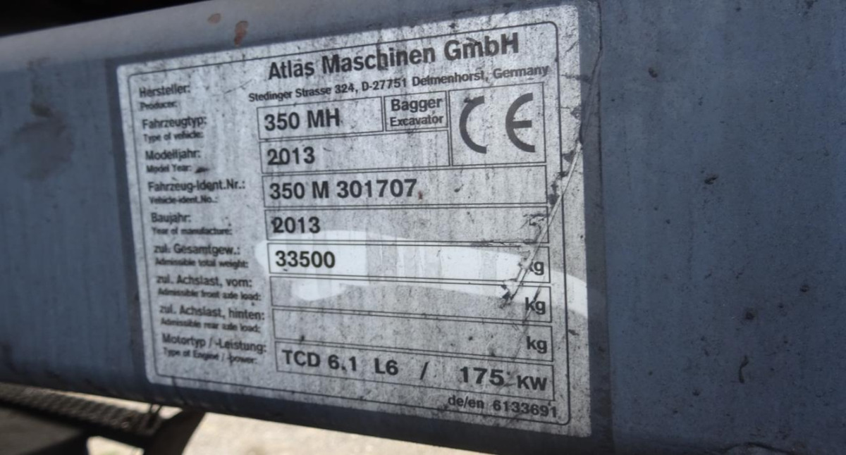 Maszyna przeładunkowa ATLAS 350MH - 2013/2018 - 166kW - 15,9m zasięgu - Překládkové rypadlo: obrázek 4 Maszyna przeładunkowa ATLAS 350MH - 2013/2018 - 166kW - 15,9m zasięgu - Překládkové rypadlo: obrázek 4