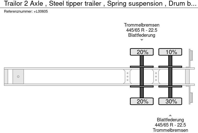 Sklápěcí návěs Trailor 2 Axle , Steel tipper trailer , Spring suspension , Drum brakes: obrázek 12