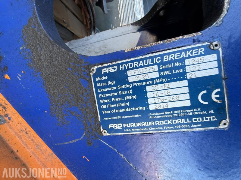 2014 Furukawa FXJ-375 dele-hammer - Stavební zařízení: obrázek 3 2014 Furukawa FXJ-375 dele-hammer - Stavební zařízení: obrázek 3