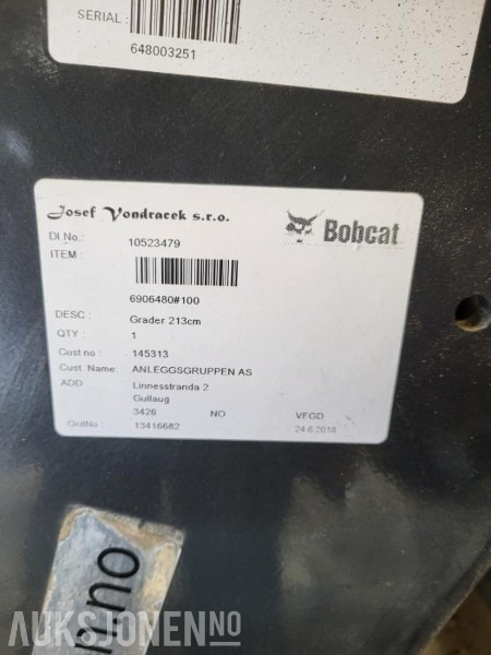 2018 Bobcat Grader 213 - Veiskrape til Bobcat - Stavební zařízení: obrázek 3 2018 Bobcat Grader 213 - Veiskrape til Bobcat - Stavební zařízení: obrázek 3