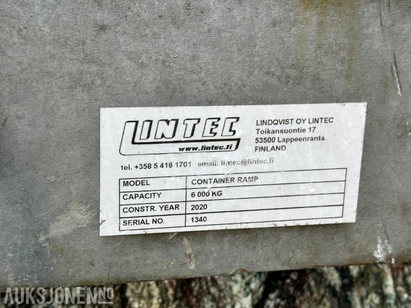 2020 Lintec container-rampe, kap 6000 kg - Stavební zařízení: obrázek 5 2020 Lintec container-rampe, kap 6000 kg - Stavební zařízení: obrázek 5