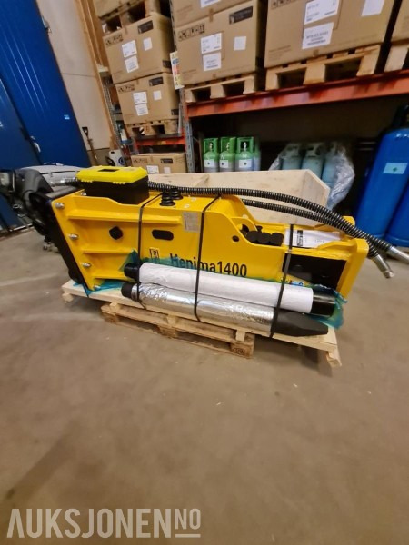 Nový Hydraulické kladivo pro Stavební technika NY HENIMA 1400 PIGGHAMMER TIL 18-26 TONNS GRAVEMASKIN S70 M/GARANTI: obrázek 1